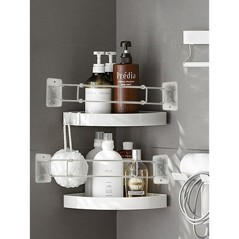 Adjustable Wall-mounted Shower Shelf, Bathroom Kitchen Storage