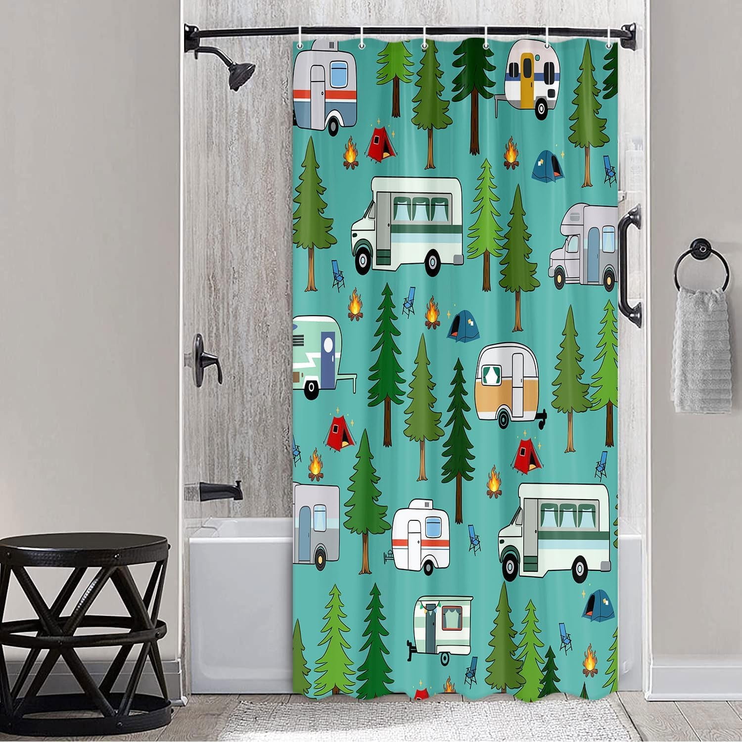 RV Shower Curtain, Camper Shower Curtains for Travel Trailer, Camping ...