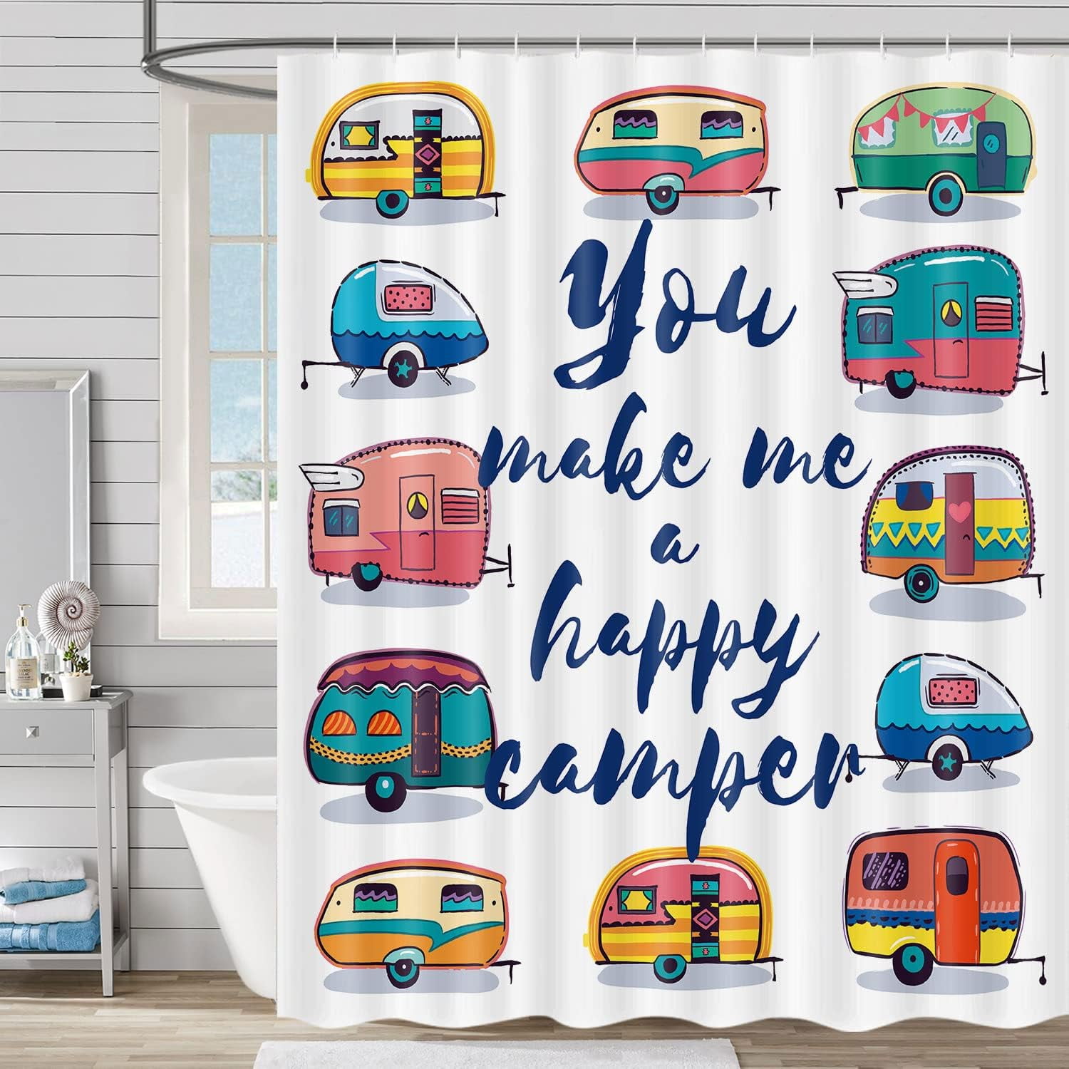 RV Shower Curtain for Camper Trailer Camping Bathroom, You Make Me A ...