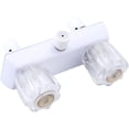 thumbnail image 1 of RV Shower Faucet, Dual-Handle Camper Shower Faucet with Acrylic Knobs, 4" RV Shower Valve Diverter, RV Outdoor Shower for RV, Camper Van, Outside and Inside Bathroom Shower (White), 1 of 16