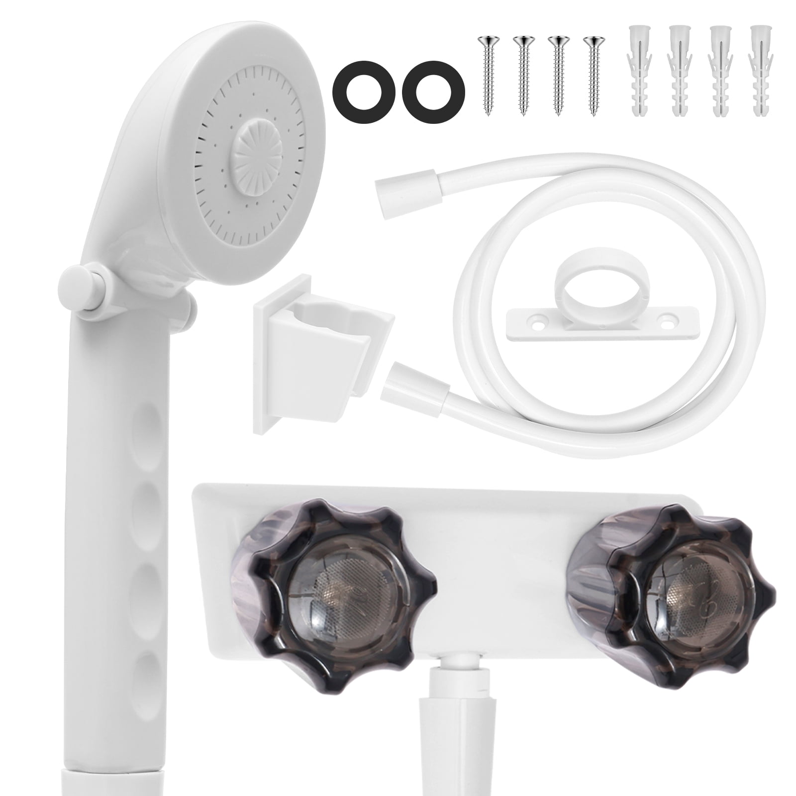 RV Shower Faucet with Handheld Showerhead and Hose 4" Metal Shower Set Leak Resistant for RV Camper Motorhome Travel Trailer (Indoor/Outdoor Use)