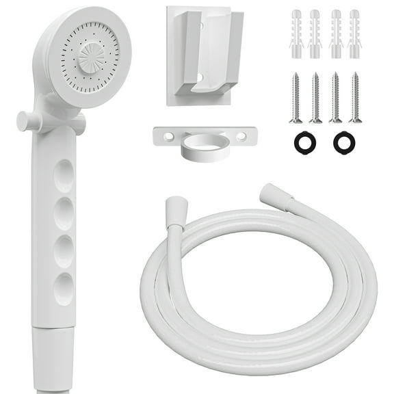 RV Shower Head with Hose ABS Outdoor RV Shower Hose Kit Replacement with ON/OFF Switch for RV, Trailer, Campers, Motorhomes, Fifth Wheels, Boats (White)