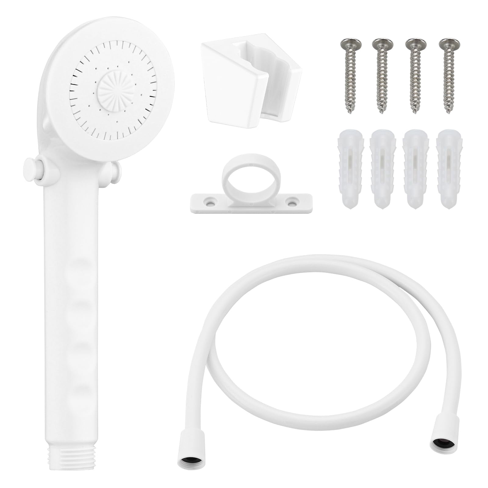 RV Shower Head with Hose, High Flow Shower Head, for RV/Campers, Travel Trailer, Motorhome for Water Saving, with Pause Function and Handheld Shower Head Holder and Hose (White) RV Accessories