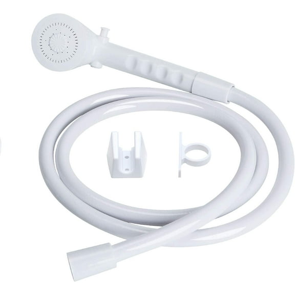 RV Shower Head with Hose - Non-Metallic Outdoor RV Shower Kits Replacement with Pause Function for RVs, Fifth Wheels, Motor Homes, Travel Trailers, Campers, Boats, White