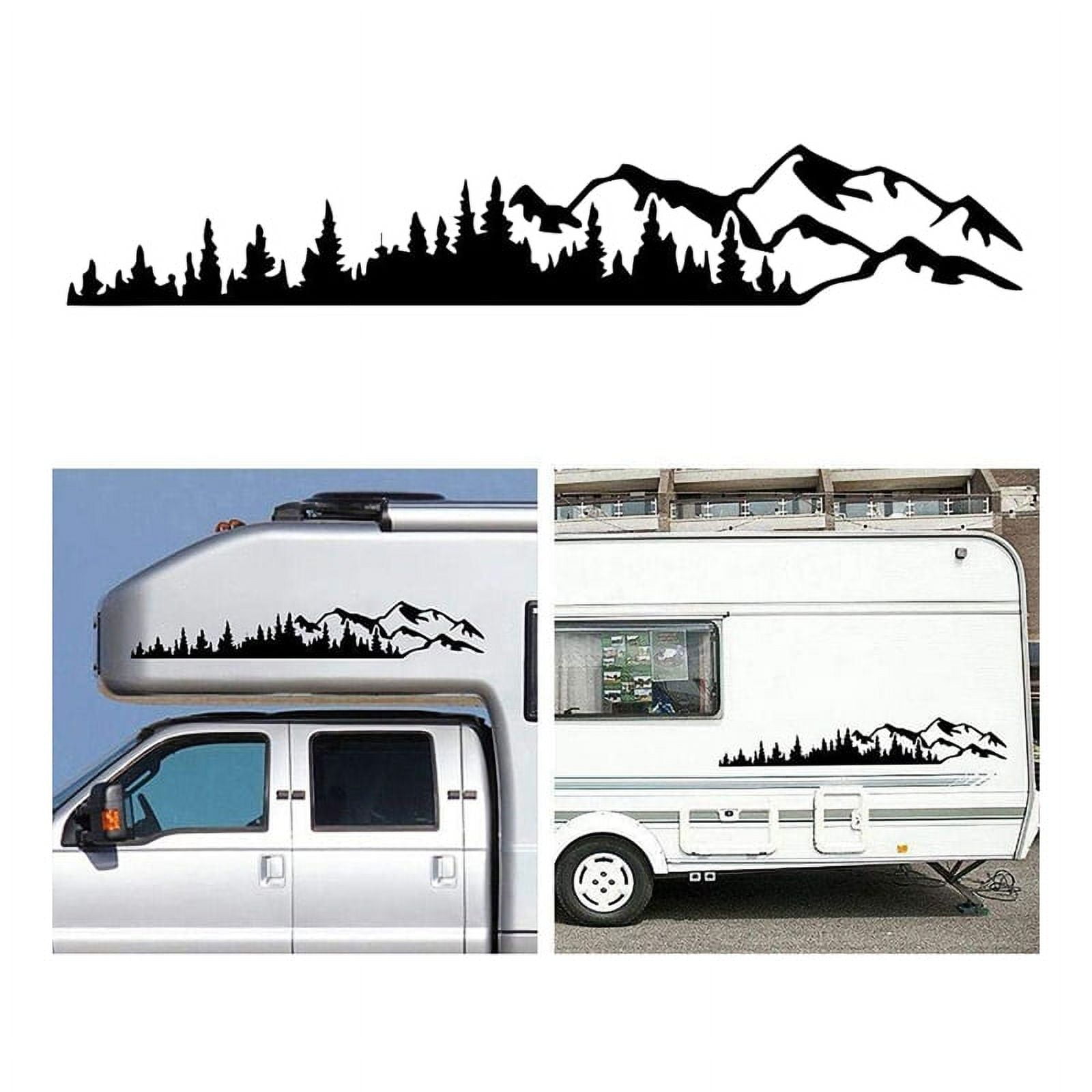 RV Side Body Window Bumper Sticker Large Mountain Tree Decal Decoration ...