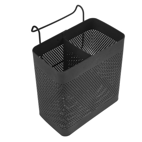 RV Silverware Organizer Cutlery Holder Stainless Steel Drying with Hooks 2 Compartments Spoon Storage Stand Kitchen Utensils Chopsticks Fork Holder Drying Rack Sink Basket