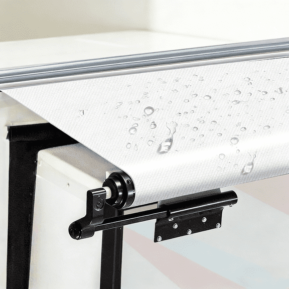 RV Slide Out Awning Fabric Replacement, Heavy Duty Waterproof Vinyl, UV Resistant Slide Topper Fabric for Camper, 5th Wheel RVs, Trailer, Motorhome (Fabric Only, White)