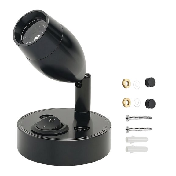 RV Spotlight, DC 10-29V Small Reading Light with 4000K Neutral White LED, Flexible Adjustable Spotlight with 1.2 x 2.2 in Head and 2.3 in Base, 2W Focused Bedside Lamp for Yacht Boat Travel Trailer