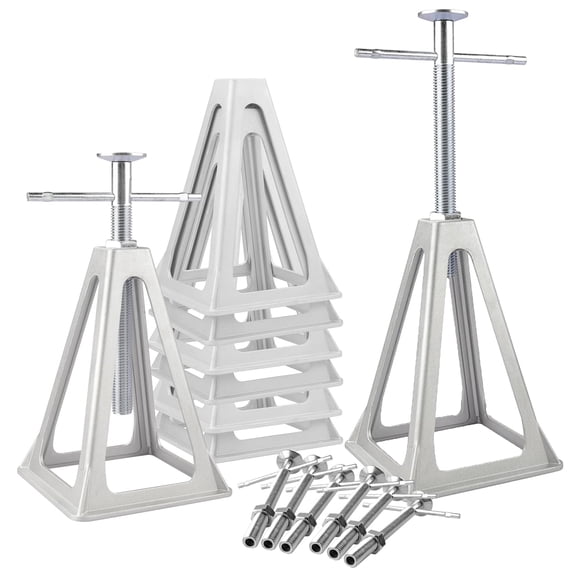 RV Stack Jacks 1 Pack, Aluminum Stabilizer Jacks for RV Trailer Camper, Single Support Up to 6000 Lbs, Adjustable from 11" to 17"