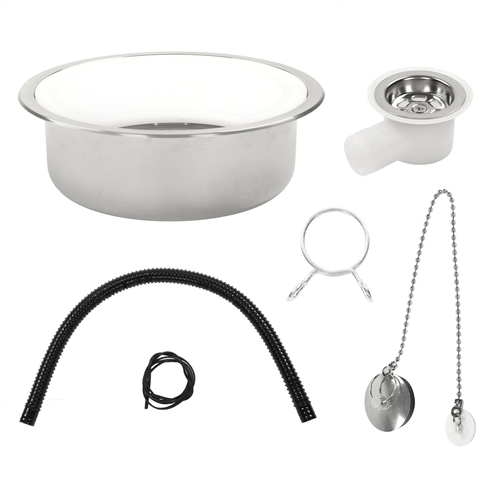 RV Stainless Steel Sink Kit with Acrylic Cutting Board Safe Robust RV