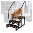 RV Stair RV Step with 2 Handrail Steel Hot Tub Mobile Steps Spa Ladder