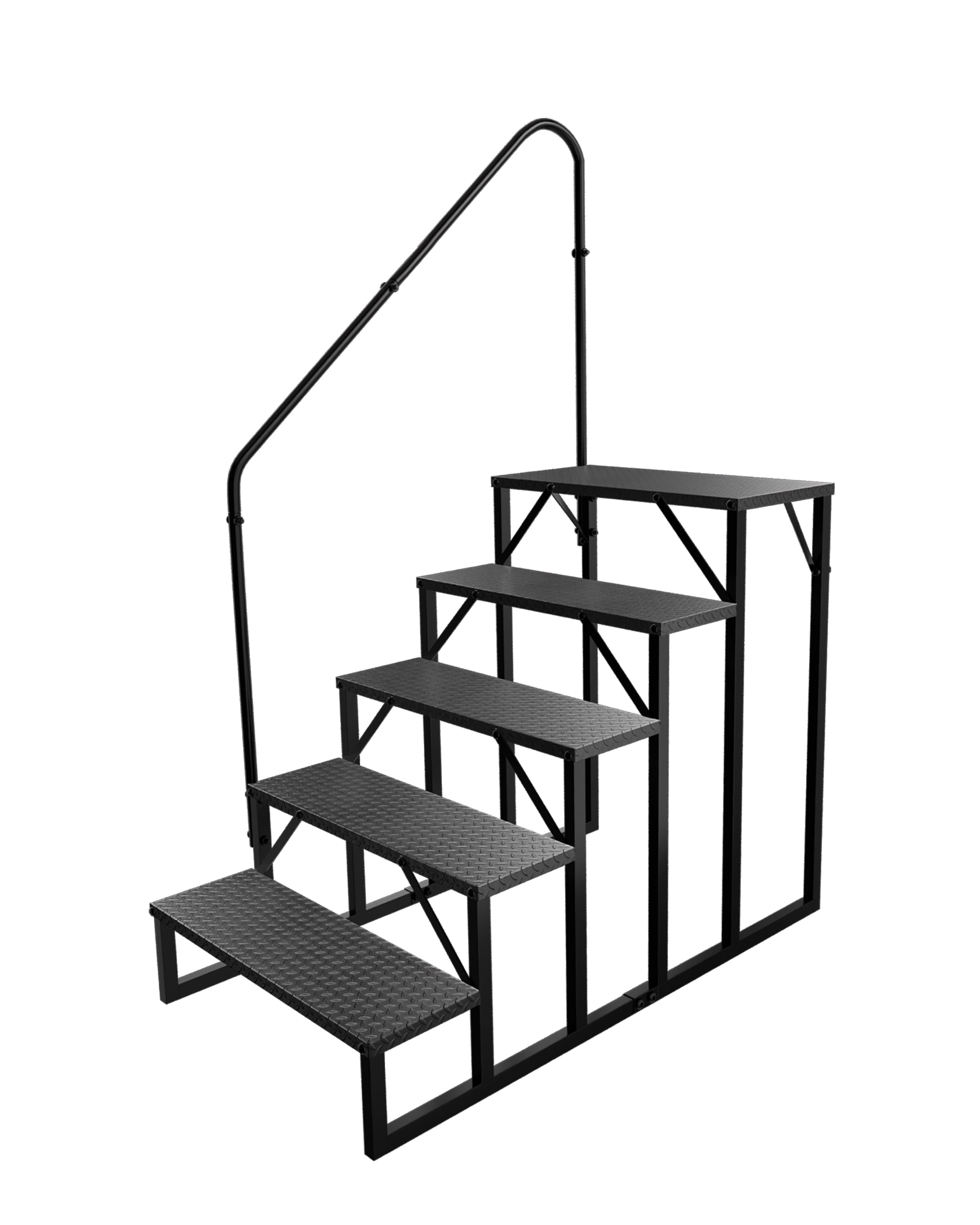 5 Step Rv Ladder Fruyyzl Black 5 Step, 52.83 in x 68.11 in, Metal RV Steps, Anti-Slip ...