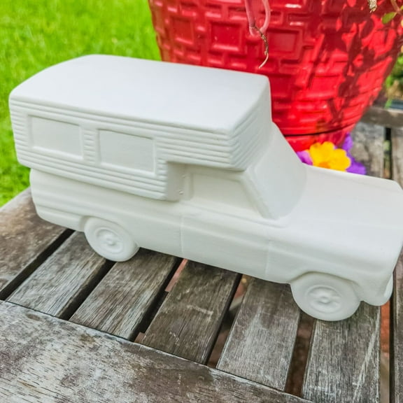 RV Station Wagon 8.5" IN STOCK Ceramic Bisque Ready To Paint Pottery