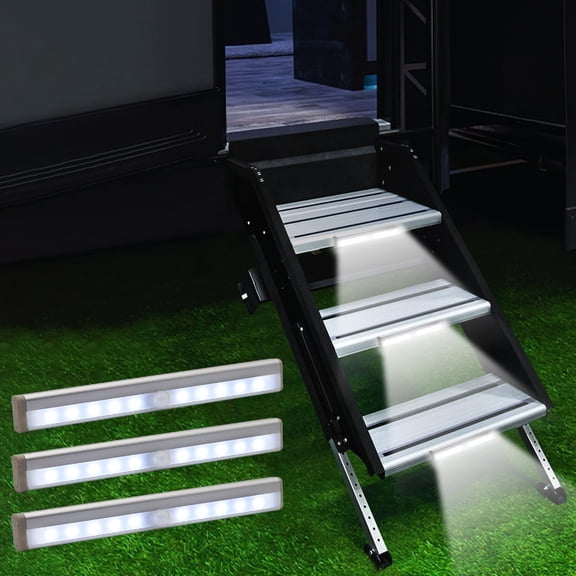 RV Step Lights, Battery Operated Magnetic Wireless LED Step Lights Strip