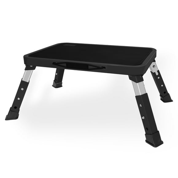RV Step Stool Folding Platform Step with Anti-Slip Surface, Rubber Feet, Safety RV Steps for RV, Motorhome, Trailer, SUV, Camper, Supports Up to 1000 lbs(Black)