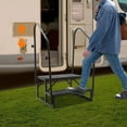 2-Step RV Steps Hot Tub Steps with 2 Side Handrails Non-Slip Mat,Heavy ...