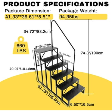MORryde STEP ABOVE-GEN2, 4 Step Entry, Manual, 8in Rise, Fits 23.75-26 ...