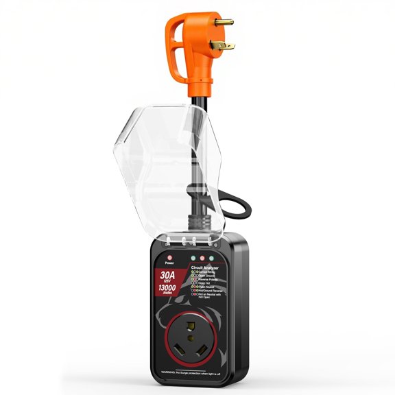RV Surge Protector 30 Amp Waterproof, 𝐔𝐩𝐠𝐫𝐚𝐝𝐞𝐝 Voltage RV Camper Electrical Protection with Safety Certification
