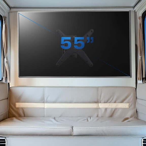 RV TV Mount for 23 to 55 Screens, Max VESA 400x400mm, Holds up to 77 lbs, Lockable Wall Bracket with Arm, Black, MOUNT-VWRV4L