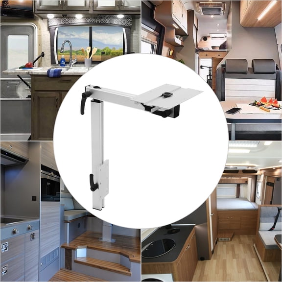 RV Table Leg 360 Swivel Removable Table Mount, Height Adjustable Aluminum Alloy Bracket with 110 lbs Load Capacity, Wall/Floor Mount Base for Camper Van, Motorhome, Yacht, Boat
