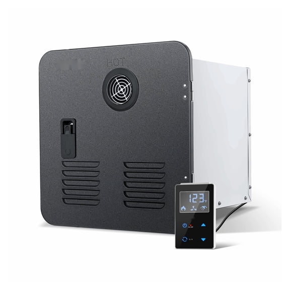 RV Tankless Water Heater, 42000 BTU Instant Hot Water Heater with Remote, 15x15" Door, Black, for Camper, Travel Trailer, RV Family Use