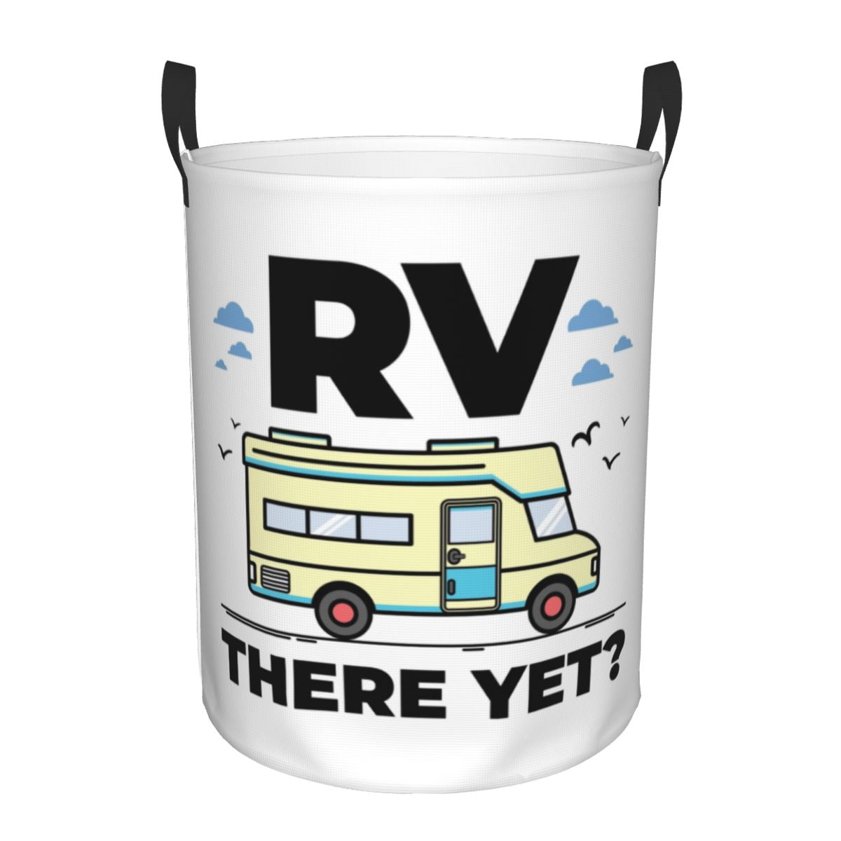 RV There Yet Camping Laundry Basket Foldable Campers Clothes Toy Hamper