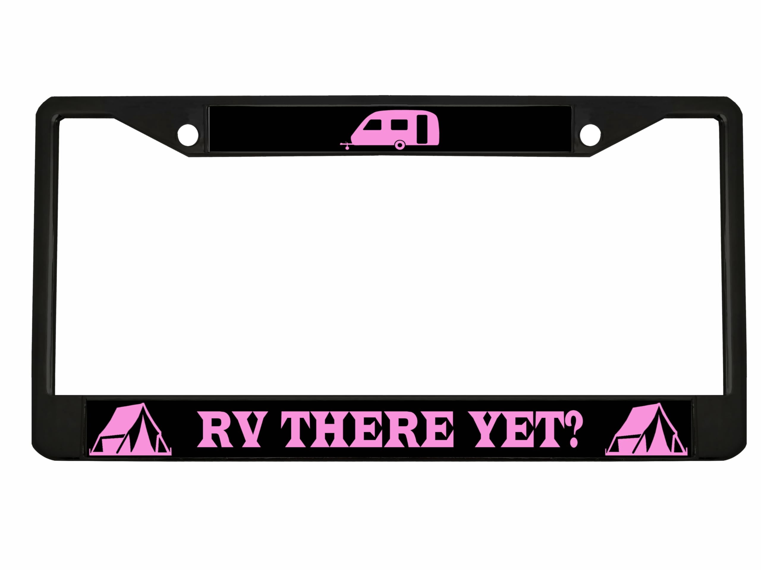 Pink Rv Accessories RV There Yet Mountain Trailer Forest Style Metal License Plate Frame ...