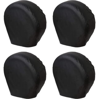RV Tire Covers Set of 4, Tough Waterproof Wheel Protector for Trailer Camper, Truck, SUV, Motorhome, Universal Fits Tire Diameters 24-26 inches, Black