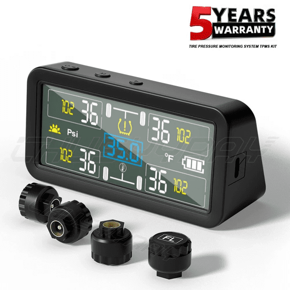 RV Tire Pressure Monitoring System Real Time Solar Trailer TPMS 4Sensors