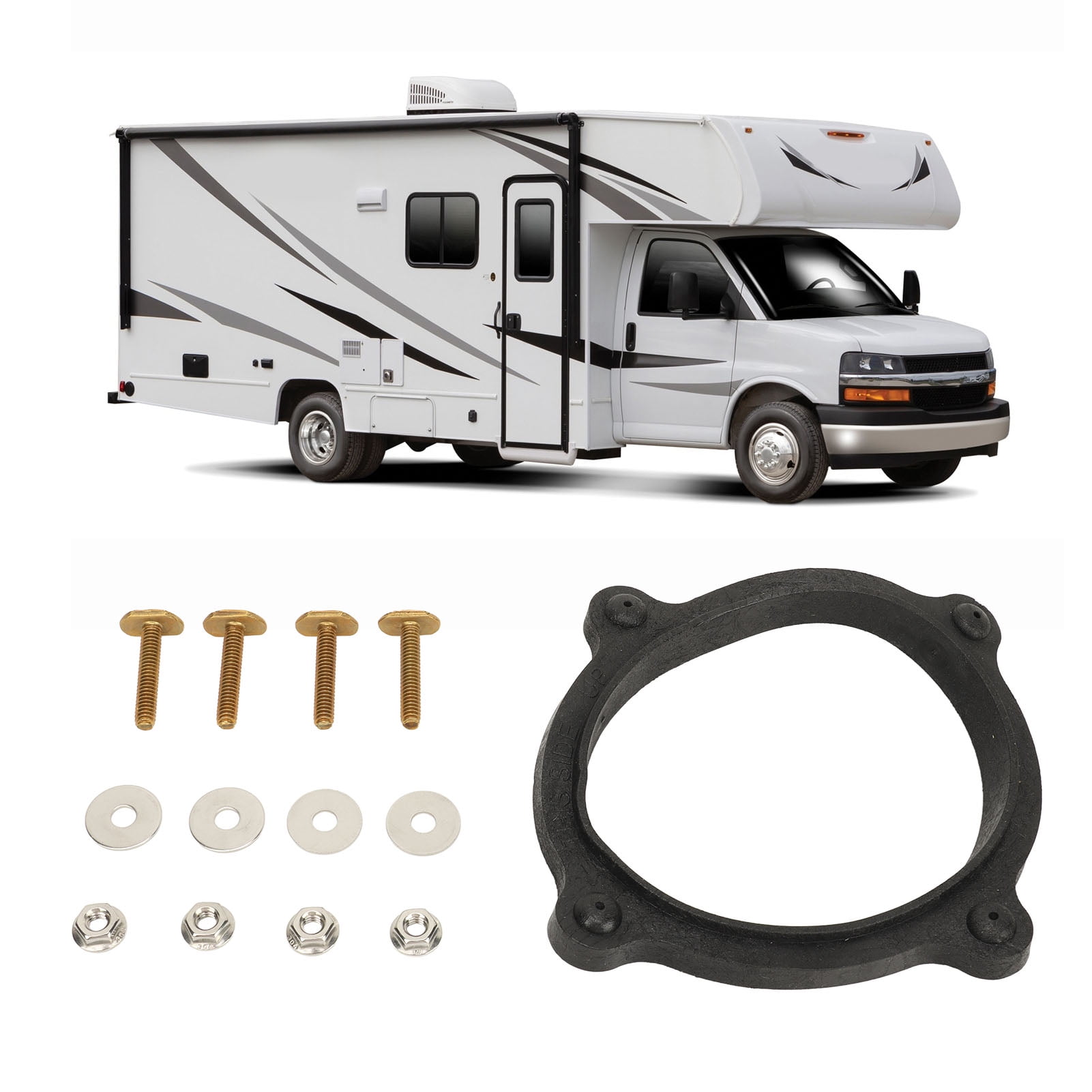 RV Toilet Floor Flange , Rugged Reliable Easy Use SE341549 Floor Flange