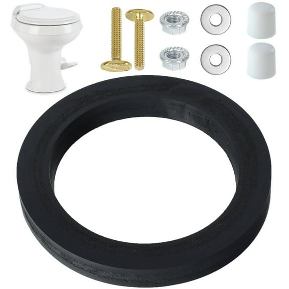 RV Toilet Seal Kit, RV Toilet Gasket Compatible for 300 310 320 Series, RV Toilet Seal Replacement with Mounting Hardware, Toilet Accessories for RVs, Boats, Camper Trailers