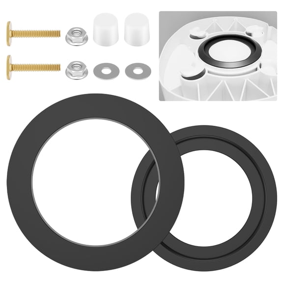 RV Toilet Seal Kit 34120 12524 Replacement Rubber RV Toilet Gasket Floor Seal Kit for Style II Style Plus Style Lite Residence Toilets Black