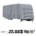 thumbnail image 1 of RV & Trailer Covers Automotive Camper Travel Trailer Cover 4 Layers for Camper Motorhome RV 18FT to 35FT, Breathable, Windproof, Waterproof, Anti-UV, Gray, 1 of 8