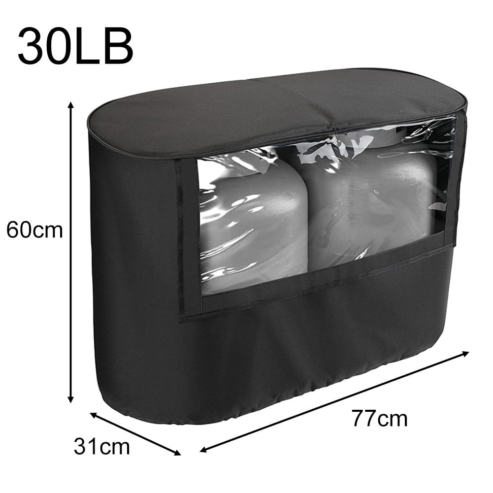 RV Trailer Propane Tank Cover, Visible for Valve, Fit for Dual 20lb