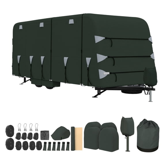 RV Travel Trailer Cover All Weather Waterproof Camper Outdoor Storage Cover Sun Rain Dust Protection RV Accessory