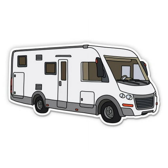 RV Travel Vacation Road Trip - 8" Vinyl Sticker - For Car Laptop I-Pad - Waterproof Decal