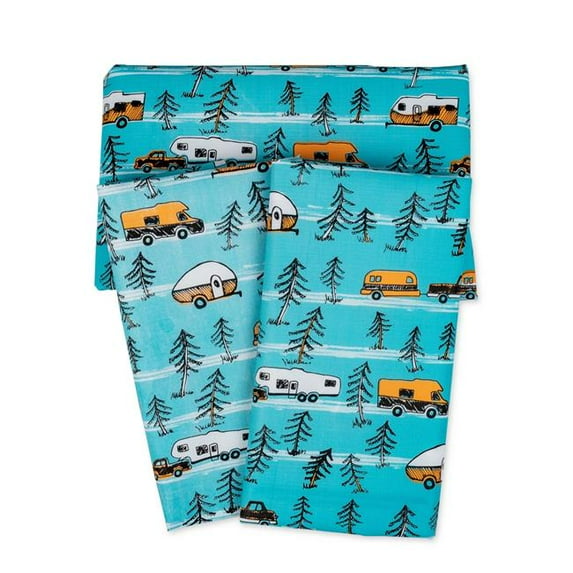 RV & Tree Sketch Design Libatc Table Cloth with Bench Covers