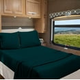 thumbnail image 1 of RV Twin 28” X 75” | 400-Thread Count Egyptian Cotton Sheet Set 15 inch Deep Pockets - Made for RV - Teal Blue Color, 1 of 7