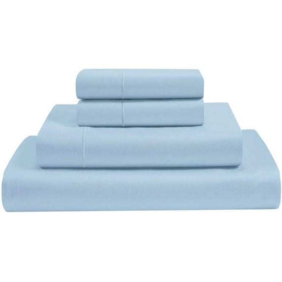 RV Twin Sheets Sets - Giza Cotton Bed Sheet Set - 4 Pieces Cotton RV Sheets 10"-15" Deep - 400 Thread Count 100% Giza Cotton Sheets for Campers -RV Twin: 38"x80" (Blue Light)