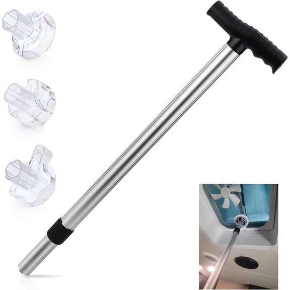 RV Vent Cover Opener Stick, RV Vent Extension Handle, Extends to 30 Inches - RV Vent Opener Tool - RV Roof Vent Crank Extension Handle - RV Vent Knob Extension Patent Pending