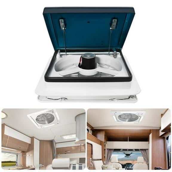 RV Vent Fan With LED Light,RV Roof Vent Fan 5-Speed-Reversible,RV Bathroom Vent Fan DC 12V For Trailer, Camper, Van