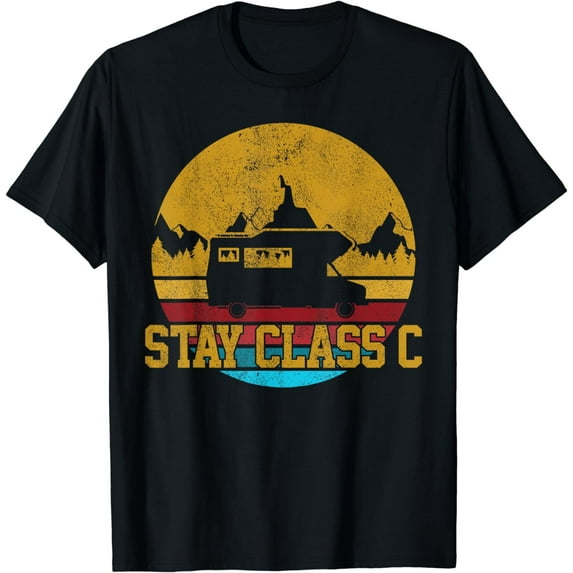 RV - Vintage Stay Class C Funny Camping Road Trip Gift T-Shirt