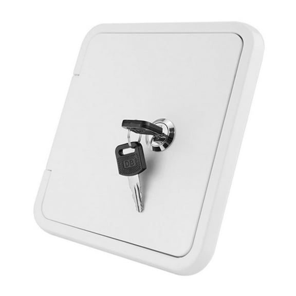RV Water Hatch Cover Lockable Water Cap With Lock Square White Hatch Cover Water Intake With Keys Screws Universal For RV ,Easy Installation