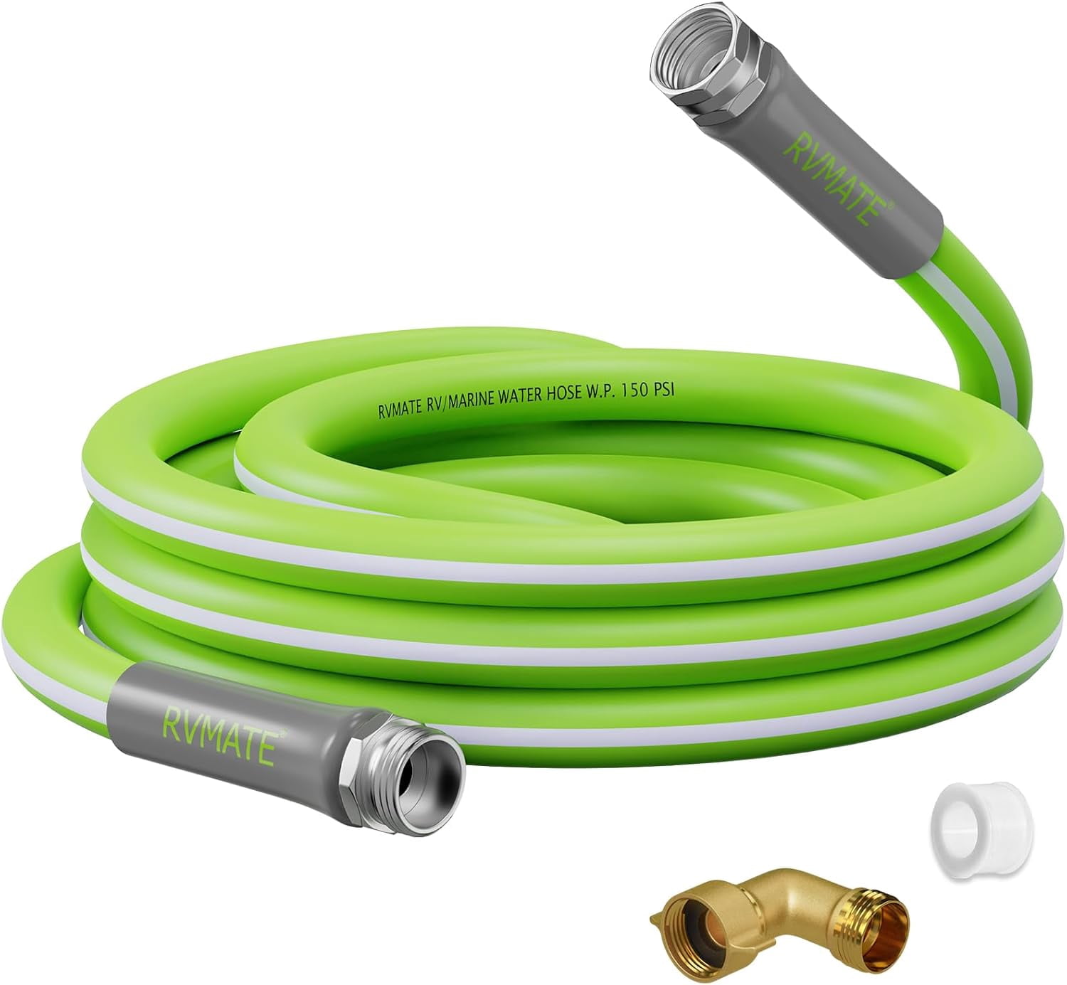 RV Water Hose 15FT, 5/8” Inner Diameter Drinking Water Hose Lead-free, No Leaking Garden Hose For RV/Trailer/Camping, RV Accessories
