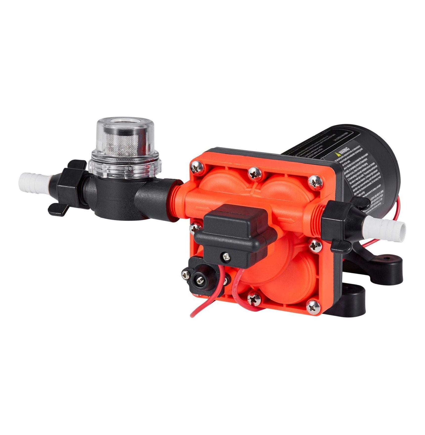 RV Water Pump, 12V DC 5 GPM (18.9 L/min), 4-Chamber Self-Priming Diaphragm Water Pump with Automatic Pressure Switch, 70 PSI Max Pressure, On Demand for RV, Caravan, Marine, Yacht, Car Washing
