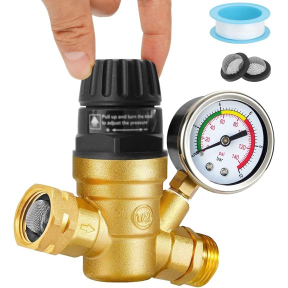 RV Water Regulator Adjustable Brass Water Reducer Valve