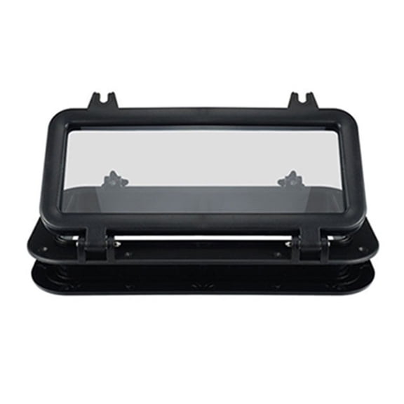 RV Window Acrylic Glass And Aluminum Alloy Frame, Rectangular for Camper Window With Sunshade Blind And Screen, UV Resistant Ventilation For Trailer For Caravan Yacht, Black 40X20cm