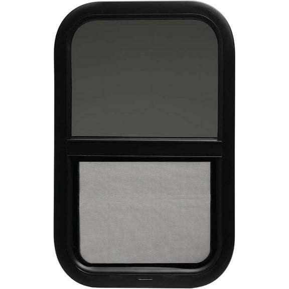 RV Window, Tiny House Vertical Slider W/Screen & Interior Camper Window Clamp Ring Included, Teardrop Replacement Trailer Window (Vertical Slider, 14" x 22")