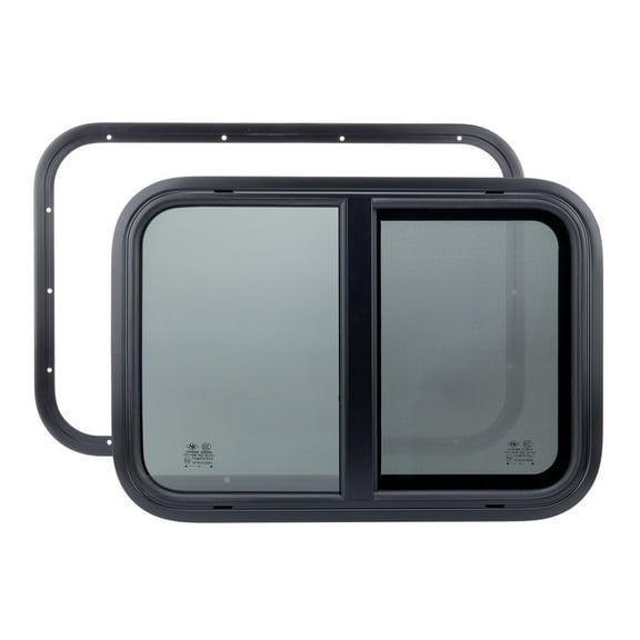 RV Window for Trailer Camper, 24" W x 20" H, Bronze, Passenger's Side, Tempered Glass, Compatible with RV, 0.9375" Thick Walls