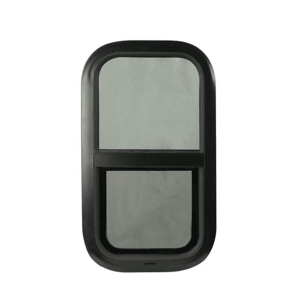 Shed Windows and More Black Tempered Glass, 12 x 22 Vertical Slider Black Window RV Part